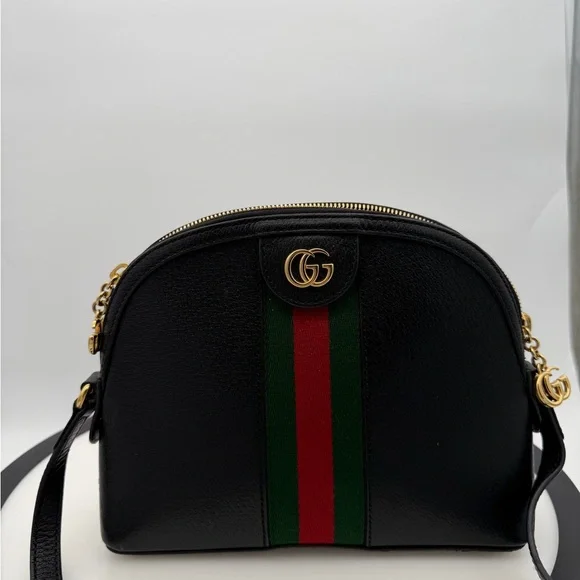 Gucci | Bags | Gucci Black Crossbody Bag With Gold Accents  Gucci Black Leather Crossbody Bag with Gold Accents main image 0